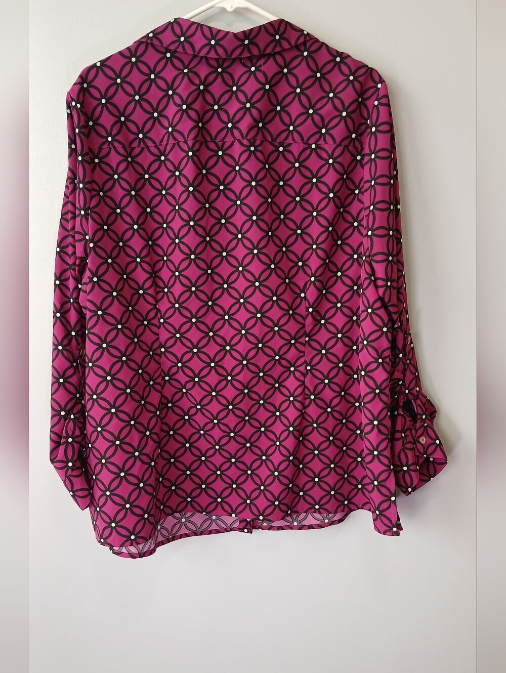 Notations Woman 2X Magenta and Black Geometric Blouse Office Church Casual - Picture 6 of 6